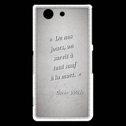 Coque Sony Xperia Z3 Compact Survie mort Gris Citation Oscar Wilde