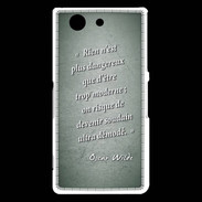 Coque Sony Xperia Z3 Compact Trop moderne Vert Citation Oscar Wilde