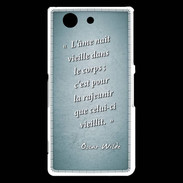 Coque Sony Xperia Z3 Compact Ame nait Turquoise Citation Oscar Wilde