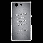 Coque Sony Xperia Z3 Compact Ami poignardée Noir Citation Oscar Wilde