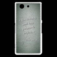 Coque Sony Xperia Z3 Compact Ami poignardée Vert Citation Oscar Wilde