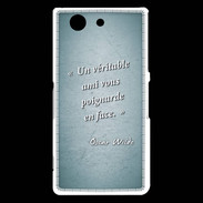 Coque Sony Xperia Z3 Compact Ami poignardée Turquoise Citation Oscar Wilde