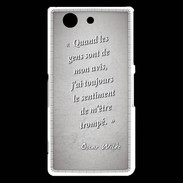 Coque Sony Xperia Z3 Compact Avis gens Gris Citation Oscar Wilde