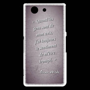 Coque Sony Xperia Z3 Compact Avis gens violet Citation Oscar Wilde