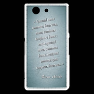 Coque Sony Xperia Z3 Compact Bons heureux Turquoise Citation Oscar Wilde