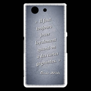 Coque Sony Xperia Z3 Compact Cartes gagnantes Bleu Citation Oscar Wilde