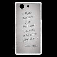 Coque Sony Xperia Z3 Compact Cartes gagnantes Gris Citation Oscar Wilde