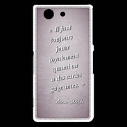 Coque Sony Xperia Z3 Compact Cartes gagnantes Rose Citation Oscar Wilde