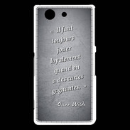 Coque Sony Xperia Z3 Compact Cartes gagnantes Noir Citation Oscar Wilde