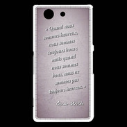 Coque Sony Xperia Z3 Compact Bons heureux Rose Citation Oscar Wilde