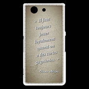 Coque Sony Xperia Z3 Compact Cartes gagnantes Sepia Citation Oscar Wilde