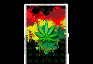 Coque Sony Xperia Z3 Compact Feuille de cannabis et cœur Rasta