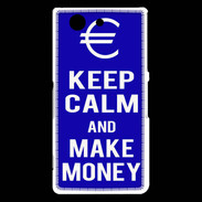 Coque Sony Xperia Z3 Compact Keep Calm Make money Bleu