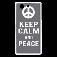 Coque Sony Xperia Z3 Compact Keep Calm Peace Gris