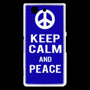 Coque Sony Xperia Z3 Compact Keep Calm Peace Bleu