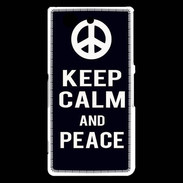 Coque Sony Xperia Z3 Compact Keep Calm Peace Noir