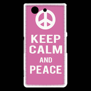 Coque Sony Xperia Z3 Compact Keep Calm Peace Rose