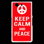 Coque Sony Xperia Z3 Compact Keep Calm Peace Rouge