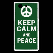 Coque Sony Xperia Z3 Compact Keep Calm Peace Vert