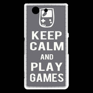 Coque Sony Xperia Z3 Compact Keep Calm Play games Gris
