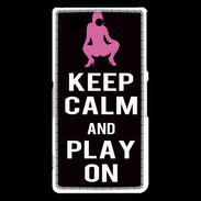 Coque Sony Xperia Z3 Compact Keep Calm Play on Noir