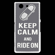 Coque Sony Xperia Z3 Compact Keep Calm Ride on Gris