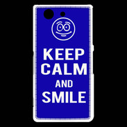 Coque Sony Xperia Z3 Compact Keep Calm Smile Bleu