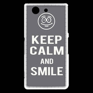 Coque Sony Xperia Z3 Compact Keep Calm Smile Gris