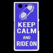 Coque Sony Xperia Z3 Compact Keep Calm Ride on Bleu