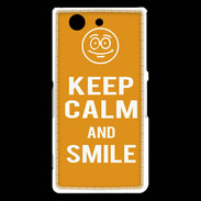 Coque Sony Xperia Z3 Compact Keep Calm Smile Orange