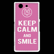 Coque Sony Xperia Z3 Compact Keep Calm Smile Rose