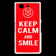 Coque Sony Xperia Z3 Compact Keep Calm Smile Rouge