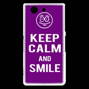 Coque Sony Xperia Z3 Compact Keep Calm Smile Violet