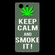 Coque Sony Xperia Z3 Compact Keep Calm Smoke it Gris