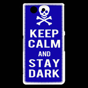 Coque Sony Xperia Z3 Compact Keep Calm Stay dark Bleu
