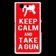 Coque Sony Xperia Z3 Compact Keep Calm Take a gun Rouge