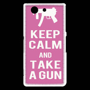 Coque Sony Xperia Z3 Compact Keep Calm Take a gun Rose