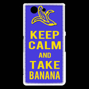 Coque Sony Xperia Z3 Compact Keep Calm Take Banana Bleu