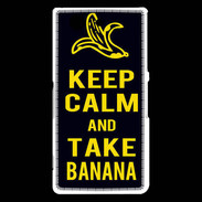 Coque Sony Xperia Z3 Compact Keep Calm Take Banana Noir