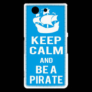 Coque Sony Xperia Z3 Compact Keep Calm Be a Pirate Cyan