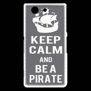 Coque Sony Xperia Z3 Compact Keep Calm Be a Pirate Gris