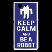 Coque Sony Xperia Z3 Compact Keep Calm Be a Robot Bleu