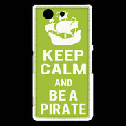 Coque Sony Xperia Z3 Compact Keep Calm Be a Pirate Vert pomme