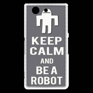 Coque Sony Xperia Z3 Compact Keep Calm Be a Robot Gris