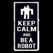 Coque Sony Xperia Z3 Compact Keep Calm Be a Robot Noir