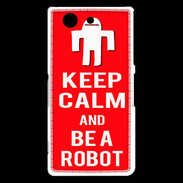 Coque Sony Xperia Z3 Compact Keep Calm Be a Robot Rouge