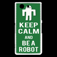 Coque Sony Xperia Z3 Compact Keep Calm Be a Robot Vert