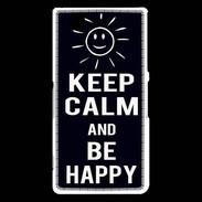 Coque Sony Xperia Z3 Compact Keep Calm Be Happy Noir