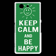Coque Sony Xperia Z3 Compact Keep Calm Be Happy Vert