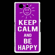 Coque Sony Xperia Z3 Compact Keep Calm Be Happy Violet